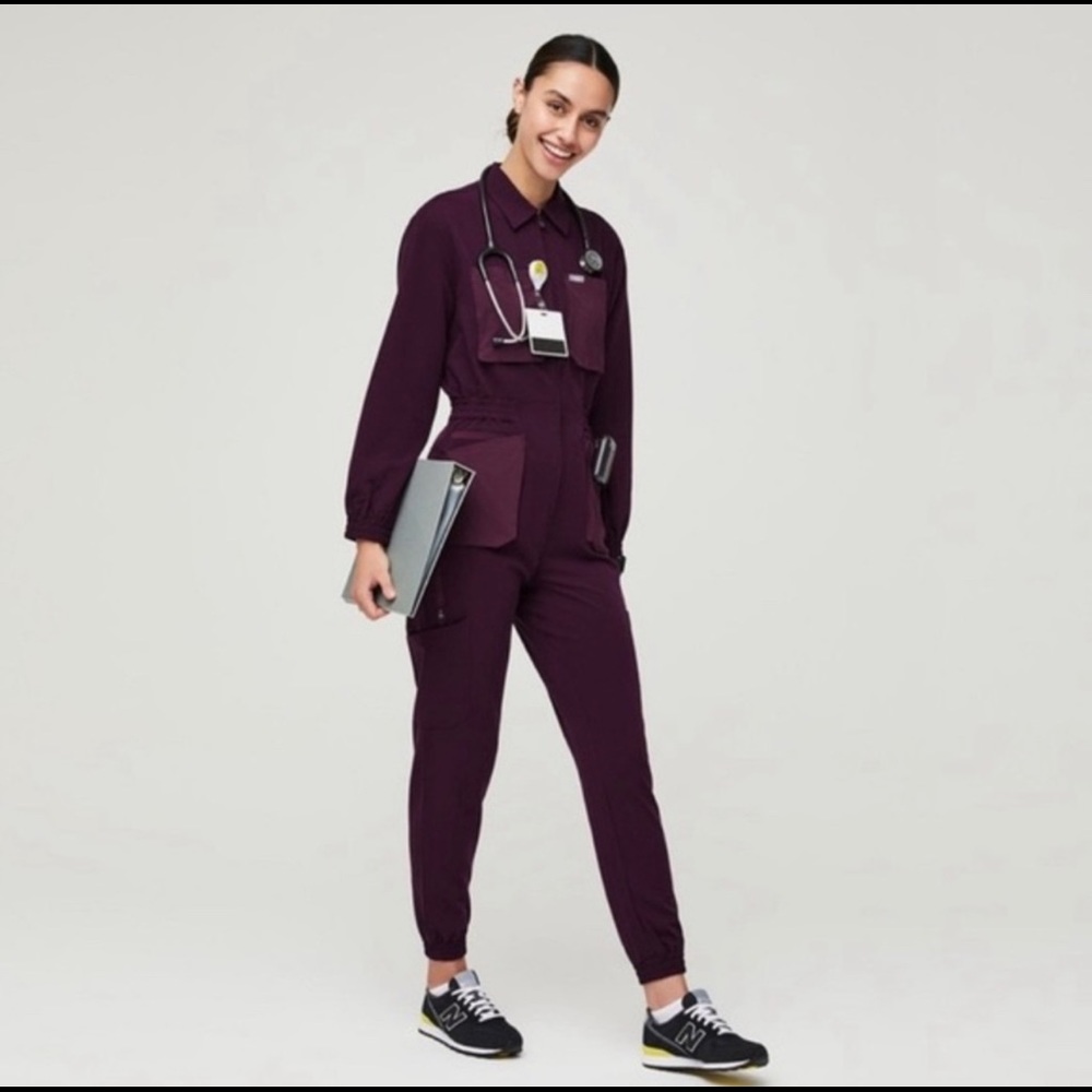 Figs Deep Purple Chennai Jumpsuit Size Large NWT